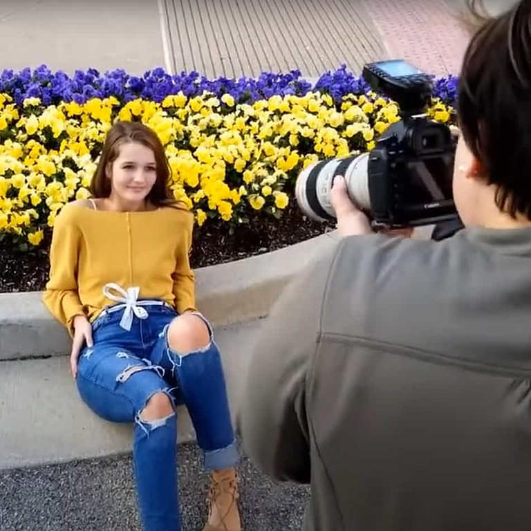This is a screen capture from a behind the scenes video of our senior portrait session with Megan.